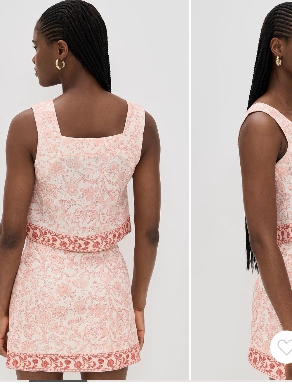 Sleeveless Pink Jacquard crop Top